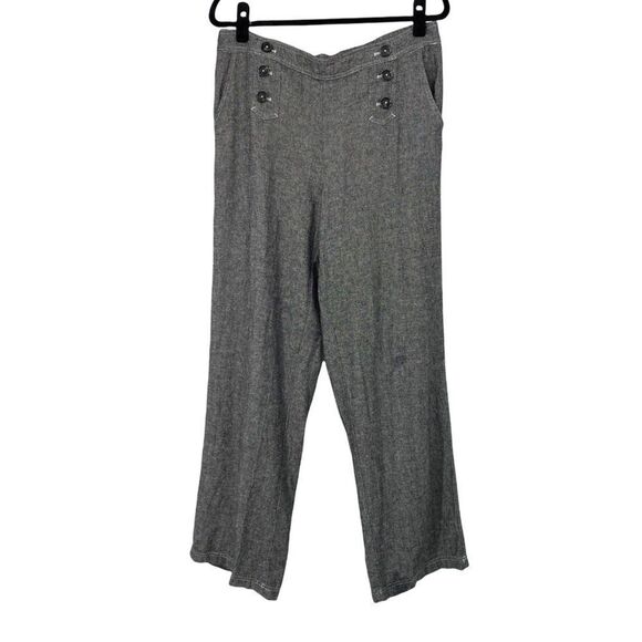Maurices Dark Heather Gray Linen Wide Leg Pants - Picture 1 of 8